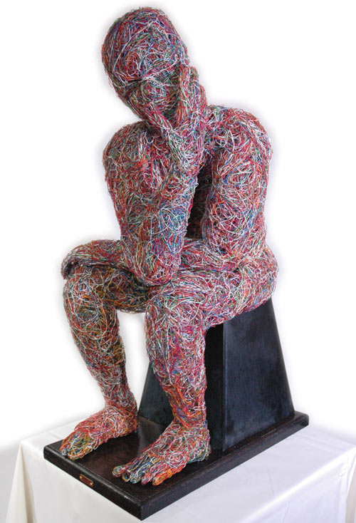 One Point Four (1.4) The Thinker. Contemporary Quarter Life-Sized Indoor Sculpture. By Artist Craig Clarke  Please phone or email to arrange a viewing.   UK Customer Pick-up ONLY