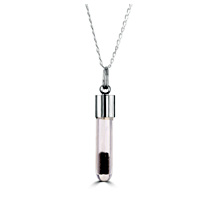 Meteorite Stardust Test-Tube Pendant on 18 Inch Chain. Boxed with Certificate