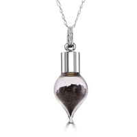 Meteorite Stardust Teardrop Pendant on 18 Inch Chain. Boxed with Certificate