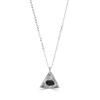 Silver Triangle with Meteorite Fragment Necklace, 18in Chain, Boxed with Certificate - view 1