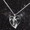 Solid Silver Heart with Meteorite Fragment - Beautiful. Handmade in England